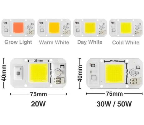 Теплые белые растения COB Power LED 20W 50W Высокий лумен для растения
