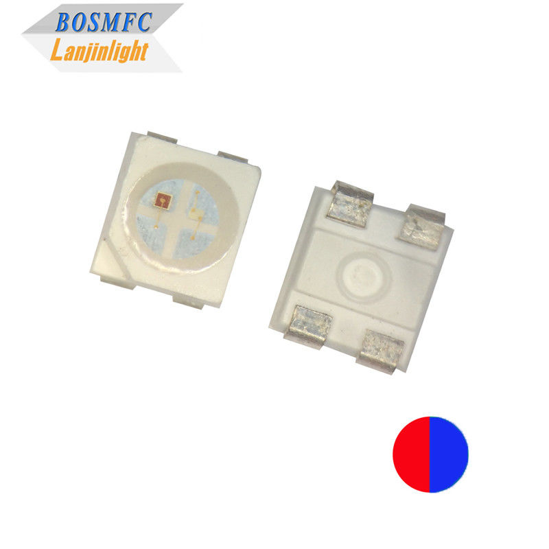 20mA Bi Color PLCC4 3528 SMD LED Chip толщина 1,9 мм красный и синий цвет 4 булавки