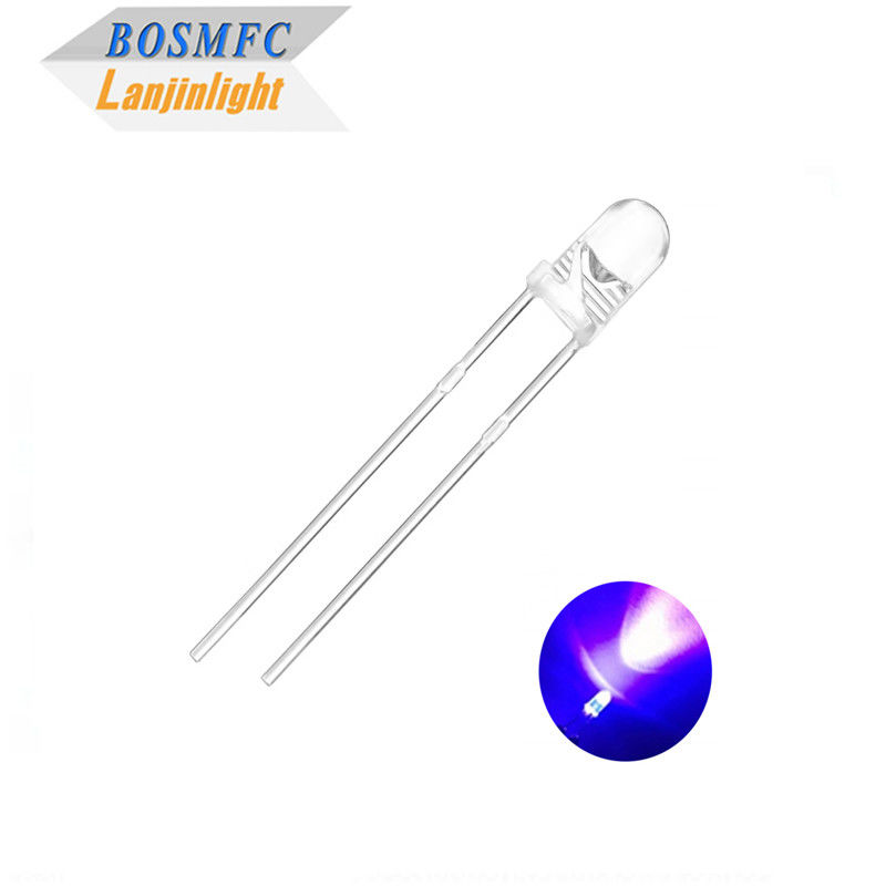 3mm F3 Dip UV LED Chip 395nm 405nm через отверстие для очистки лака для ногтей